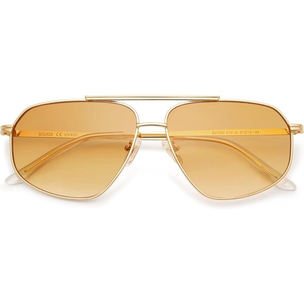 Retro Hexagon Aviator Sunglasses UV400 Protection Metal Frames Unisex